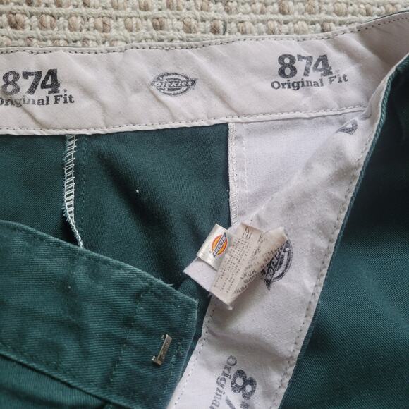 Mens 38x30 Dickies 874 Original Fit Work Pants Dark Forest Green Straight Leg - Picture 2 of 5
